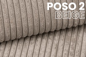 CORD Sofa mit Schlaffunktion Bettkasten 3 -Sitzer Poso-Stoff Cord-Sofa modernes Sofa Schlafsofa Couch Deine Möbel