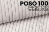 Nahaufnahme Poso 100 Cord-Stoff in Creme, weiche Rippenstruktur für moderne Polstermöbel.