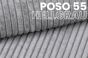 CORD Sofa mit Schlaffunktion Bettkasten 3 -Sitzer Poso-Stoff Cord-Sofa modernes Sofa Schlafsofa Couch Deine Möbel