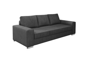 CORD Sofa mit Schlaffunktion Bettkasten 3 -Sitzer Poso-Stoff Cord-Sofa modernes Sofa Schlafsofa Couch Deine Möbel