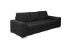 Modernes schwarzes 3-Sitzer Sofa aus Cordstoff mit Metallfüßen auf weißem Hintergrund.