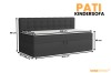 Technische Zeichnung mit Maßen für das Pati Kindersofa in Dunkelgrau.