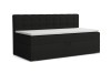 Antracietkleurige kindersofa PATI met witte topper voor een witte achtergrond.