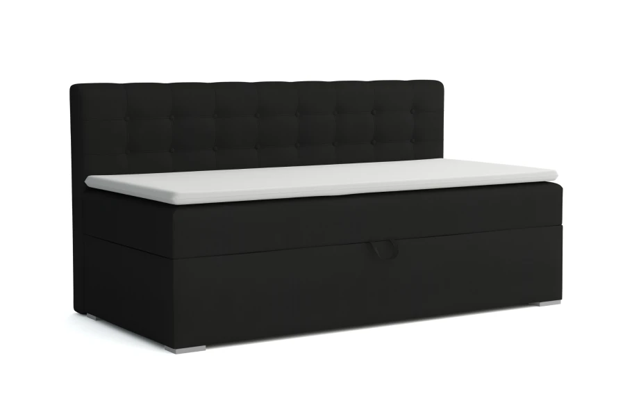 Anthracite-coloured children's sofa PATI with white topper against a white background.
