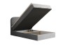 Cloud boxspringbed met geopende opbergruimte om de opbergruimte te demonstreren.
