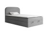 Cloud Boxspringbett in Grau: Komfortables Einzelbett mit weichem Strukturbezug.