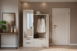 GALLO Flurgarderobe Garderobe Garderoben-Set Spiegel und Schubladen