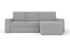 Graues Ecksofa Cord mit Recamiere rechts, gemütliches L-Sofa für das Wohnzimmer.