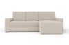 Beiges Ecksofa aus Cordstoff mit Recamiere rechts, modernes Wohnzimmer Sofa.