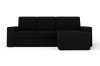 Schwarzes Ecksofa Cord mit Recamiere rechts, elegantes L-Sofa für Zuhause.