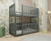 Elegantes Etagenbett in Grau für Geschwister im verspielt eingerichteten Kinderzimmer.