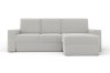 Modernes hellgraues Ecksofa isoliert auf weißem Hintergrund für Wohnzimmer.