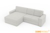 Modernes L-Form Ecksofa in Hellgrau mit komfortabler Polsterung für das Wohnzimmer.
