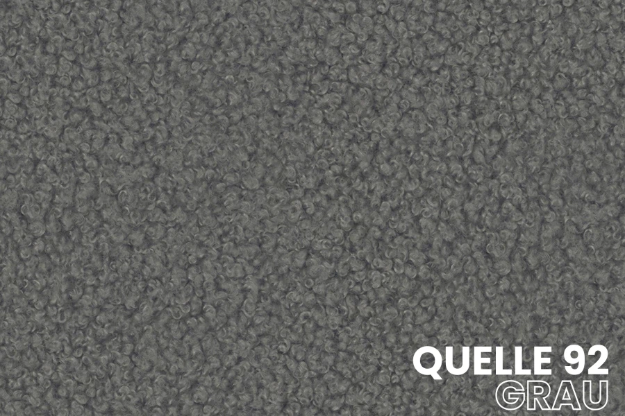 Nahaufnahme von Bouclé-Stoff Textur Quelle 92 Grau
