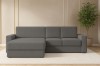 Graues Ecksofa mit Recamiere im modernen Wohnzimmer