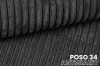 Nahaufnahme von anthrazitfarbenem Kordstoff Poso 34 Textur