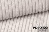 Nahaufnahme des Cordstoffs Poso 100 in Creme mit weicher Rippenstruktur.