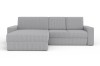 Modernes L-Sofa in Hellgrau mit Cord-Bezug POSO 110.