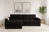 Ecksofa in Schwarz aus Cord im modern gestalteten Wohnzimmer-Ambiente