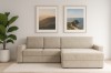 Beige Ecksofa Vera in modernem Wohnzimmer mit skandinavischem Dekor.
