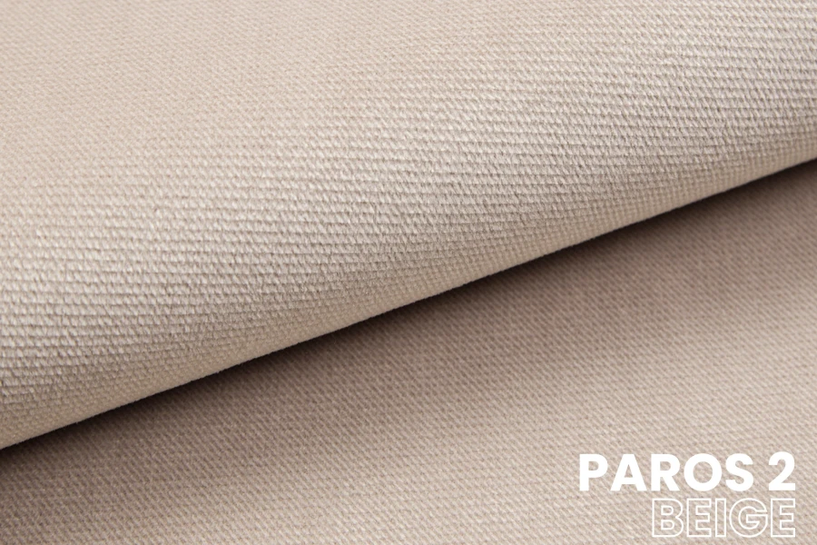 Stoffmuster Paros 2 Beige: Nahaufnahme der hochwertigen Textur für Polstermöbel.