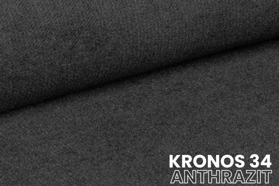 Stoffmuster Kronos 34 Anthrazit: Detailansicht des hochwertigen Bezugsstoffs für Möbel.