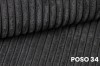 Detailansicht der Textur des Poso 34 Cordstoffs in Dunkelgrau für Polsterbetten.