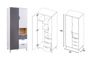 JUSTIN B Kinderzimmer-Set Jugendzimmer-Set mit Bett Deine Möbel