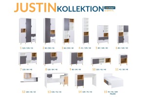 JUSTIN B Kinderzimmer-Set Jugendzimmer-Set mit Bett Deine Möbel