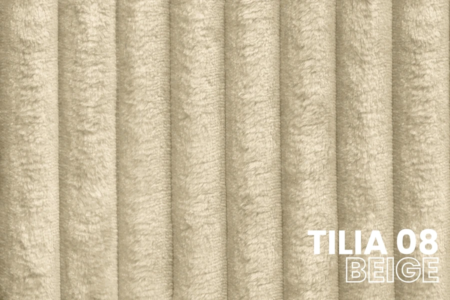 Stoffmuster Tilia 08 Beige: Strukturierter Cord-Bezug für ein gemütliches Schlafzimmer.