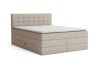 Modernes Boxspringbett Sante in Beige mit gestepptem Kopfteil