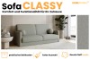 Modernes Sofa Classy aus grauem Bouclé-Stoff mit praktischem Bettkasten für stilvolles Wohnen.