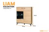 Sideboard Liam 04 in Eiche mit LED-beleuchtetem Fach. Maße: 121x101x40 cm. Ideal für das Wohnzimmer.