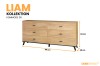 Liam Kollektion Kommode 05: Große Kommode in Eichenoptik mit 6 Schubladen, Maße: 181x84x40 cm.