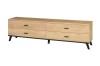 TV-Lowboard in Eichenoptik mit 4 Schubladen und schwarzen Beinen – Serie Liam.