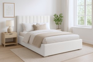 VENICE Polsterbett mit Bettkasten und Lattenrost Bouclé Deine Möbel