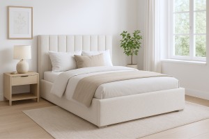 VENICE Polsterbett mit Bettkasten und Lattenrost Bouclé Deine Möbel