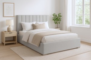 VENICE Polsterbett mit Bettkasten und Lattenrost Bouclé Deine Möbel