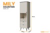 Mily Regal 04: Beige Hochschrank mit schwarzen Akzenten, 60x191x40 cm.