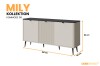 Mily Kollektion Kommode 08 in Beige mit dunkler Marmor-Optik Deckplatte, Maße 160x82x40 cm.