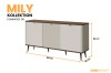 Moderne Kommode Mily 08 in Beige mit Holz-Optik Abdeckung, Maße 160x82x40 cm für das Wohnzimmer.