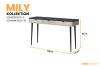 Mily Schreibtisch & Schminktisch, Beige mit Marmor-Optik, Maße 130x82x40 cm.