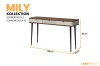 Mily Schreibtisch & Schminktisch, Beige mit Holzoptik, Maße 130x82x40 cm.