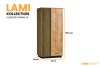 Lami Kollektion Kleiderschrank 01: Eiche-Dekor Schrank mit stilvollen schwarzen Lamellen, 90 cm breit.