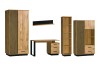 Fünfteiliges LAMI Jugendzimmer-Möbelset mit Kleiderschrank, Regalen und Schreibtisch.