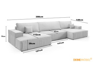 MARCO U nagelneu Big Sofa Hellgrau Deine Möbel