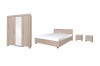 Komplettes Schlafzimmer-Set Caspar in Eiche Sonoma Nachbildung mit Bett und Schrank.