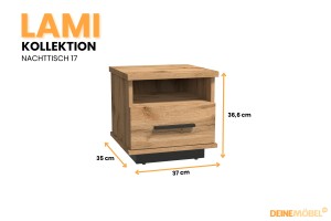 LAMI E Schlafzimmer Set Komplettschlafzimmer inkl. Bett 160x200, Schwebetürenschrank, Kommode, 2 Nachttische Deine Moebel