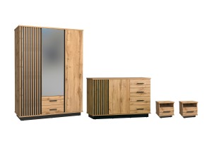 LAMI F Schlafzimmer SetKleiderschrank, Kommode & 2 Nachttische Deine Moebel