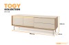 TOGY RTV 04 TV-Lowboard in Eiche und Beige mit LED-Beleuchtung, Maße 160,1 x 52,9 x 40 cm.